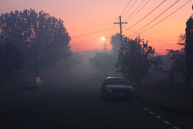 Street smoke Before sunrise